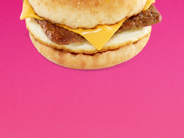 A turkey sausage sandwich on an English muffin